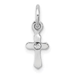 Sterling Silver Rhodium-plated Crystal Cross Petite Pendant
