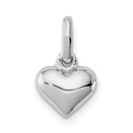 Sterling Silver Rhodium-plated Polished Petite Heart Pendant