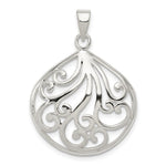 Sterling Silver Polished Swirl Filigree Pendant
