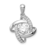 Sterling Silver Platinum-plated Vibrant Moving CZ Pendant