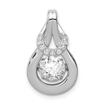 Sterling Silver Platinum-plated Vibrant Moving CZ Knot Pendant
