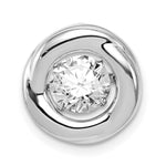 Sterling Silver Platinum-plated Polished Vibrant Moving CZ Circle Chain Slide