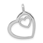 Sterling Silver Rhodium-plated Heart in Heart Pendant