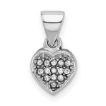 Sterling Silver Rhodium-plated CZ Polished Heart Pendant