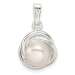 Sterling Silver Polished 7- Button Synthetic Pearl Pendant