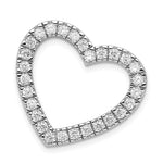Sterling Silver Rhodium-plated CZ Heart Chain Slide Pendant