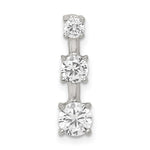 Sterling Silver Rhodium-plated 3-stone Graduated CZ -Fits up to Cubetto- Pendant