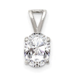 Sterling Silver 8x Oval CZ Pendant