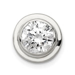 Sterling Silver Round Bezel CZ Chain Slide