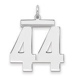 Sterling Silver/Rhodium-plated Polished Number 44 Charm