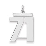 Sterling/Silver Rhodium-plated Polished Number 71 Charm