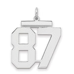 Sterling Silver/Rhodium-plated Polished Number 87 Charm