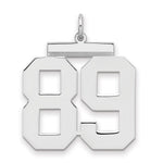 Sterling Silver/Rhodium-plated Polished Number 89 Charm
