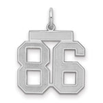 Sterling Silver/Rhodium-plated Satin Number 86 Charm