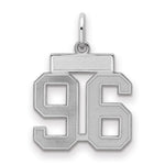 Sterling Silver/Rhodium-plated Satin Number 96 Charm