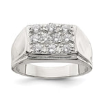 Sterling Silver Rhodium-plated Men's CZ Ring