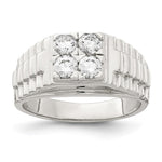 Sterling Silver Rhodium-plated CZ Fashion Ring