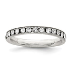 Sterling Silver Rhodium-plated Crystal Eternity Band