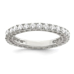 Sterling Silver Rhodium-plated CZ Anniversary Band