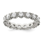 Sterling Silver Rhodium-plated CZ Eternity Ring