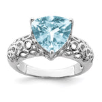 Sterling Silver Rhodium Sky Blue Topaz Ring