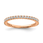 Sterling Shimmer Sterling Silver Rose-tone Flash Rose Gold-plated 28 Stone CZ Band