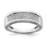 Sterling Silver Rhodium Plated Diamond Ladies Band