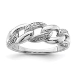 Sterling Silver Rhodium Plated Diamond Ring