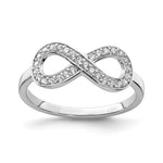 Sterling Silver Rhodium-plated CZ Infinity Size 10 Ring