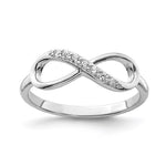 Sterling Silver Rhodium-plated CZ Infinity Size 9 Ring