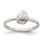 Sterling Silver Rhodium-plated Polished Ladybug Children's Ring