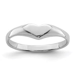 Sterling Silver RH-plated Polished Elongated Heart Size 3 Ring