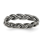 Sterling Silver Antiqued Weave Women's Ring