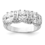 Sterling Silver Polished Rhodium Plating CZ Ring