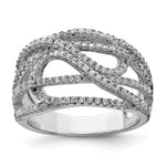 Sterling Silver Rhodium-plated CZ Micro pav‚ Ring