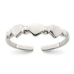 Sterling Silver Hearts Toe Ring