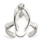 Sterling Silver Sandal CZ Toe Ring
