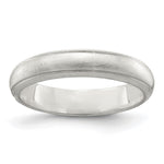 Sterling Silver Satin Half Round with Edge Lines Size 9 Band