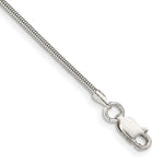 Sterling Silver Round Snake Chain Anklet