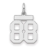 Sterling Silver/Rhodium-plated Polished Number 88 Charm
