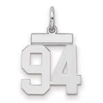 Sterling Silver/Rhodium-plated Polished Number 94 Charm
