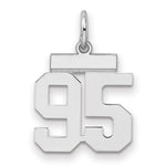 Sterling Silver/Rhodium-plated Polished Number 95 Charm