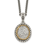 Shey Couture Sterling Silver with 14K Accent 18 Inch Antiqued Diamond Necklace