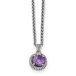 Sterling Silver w/14k Amethyst Necklace