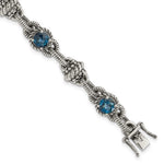 Shey Couture Sterling Silver Antiqued Round London Blue Topaz Bracelet