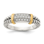 Shey Couture Sterling Silver with 14K Accent Antiqued Diamond Ring