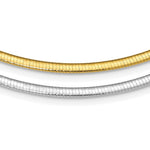 Sterling Silver Flash Gold-plated Polished Reversible Cubetto Necklace