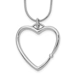 White Ice Sterling Silver Rhodium-plated 18 Inch Diamond Open Heart Necklace with 2 Inch Extender
