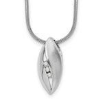 White Ice Sterling Silver Rhodium-plated Satin and Polished 18 Inch Diamond Necklace with 2 Inch Extender