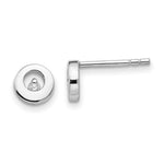 White Ice Sterling Silver Rhodium-plated Diamond Open Circle Stud Post Earrings
